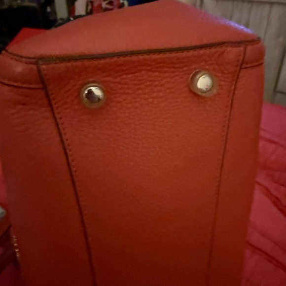 Coach Coral Leather Shoulder Bag with Chain Straps - Picture 4 of 13